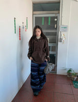 ピジュ起毛ボーダーバンディングワイドパンツ