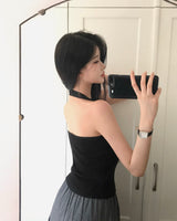 [MADE] Ballet, rib V-neck holter camisole