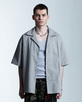 インバーテッドプリーツハーフシャツ(Light-Grey)