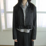 Frill Trim Cropped Jacket