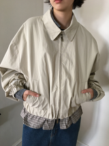 Petit check frill blouson (2color)