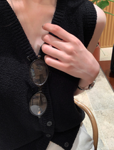 Rear V-neck Sleeveless Knit / 3 colors