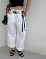 Kleve Pintuck Straight Wide Pants