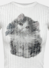 Gaze Cat Short Sleeve T-shirt