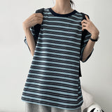 Aim Color Block Striped Short Sleeve T-shirt (5 colors) H&L