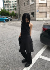 ベルト付きアンバルストライプスカート