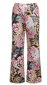 Brown Leopard Print Sweatpants