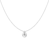 シルバーオーバルロジウムメッキ + 925シルバーネックレス N062-03H