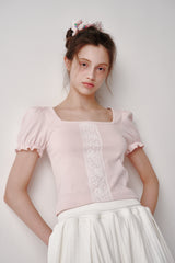 Lace Puff T-shirt (White)