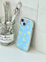 BLUE SPARKLING Silver Epoxy Case