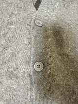 (UNISEX) WOOL OVERSIZED HANDWARMER-DETAIL V-NECK CARDIGAN - 2 COLOR