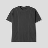 Crop Panel Pigment Half T-Shirt (4color) (No.974)
