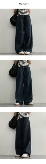 [Short, basic, long] [S-2XL] [Summer long pants!] Jerome One Tuck Summer Wide Denim Pants (4 colors)