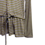 (3color) Punching Stripe Shirring Flare Cardigan