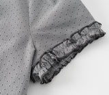 Elise Dot Bow Collar Blouse