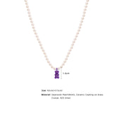 Petit Bear Pearl Necklace_Purple