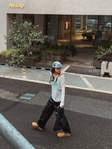 ダイヤステッチダブルニーワイドパンツ