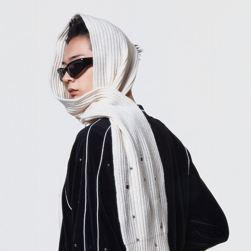 (DUC) Eyelet Stud Muffler White