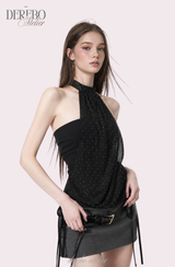 Shine halter chiffon blouse tube top