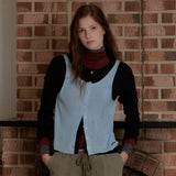 Layered Contrast Singlet Knit_Blue