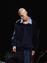 RELABEL 24AW Chrysalis Cocoon False Double Layer Check Patchwork Casual Sweater