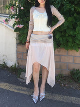 Angel Drape Unbal Long Skirt
