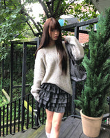 [MADE] Noma Lace Frill Banding Tiered Mini Skirt