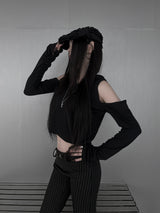 フィオラショルダーカットフーディーT (2color)