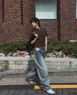 Exing Fading Washing Denim Pants