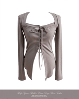Holy Square Ribbon Corset Long Sleeve T-shirt