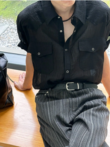 [S/S] Western シースルーリンクルシャツ(3color)