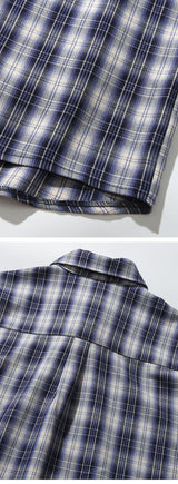 PATTERNED ETHNIC OMBRE CHECK SHIRT_BLUE
