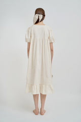 ULLALA PAJAMA Bella Short-sleeve One-piece Cream[24149WOSXN]
