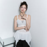 (2nd reorder) frill layered sleeveless - ivory