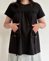 Button Pintuck Tee (2colors)