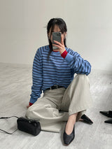 オッドハイウエスティドコットンワイドパンツ
