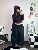 BELT SNAP POINT BALLOON TRAINING PANTS 🩶🖤🤍3COLOR
