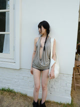 drape halter long slvl