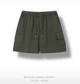Liu Washing Cargo Banding Shorts
