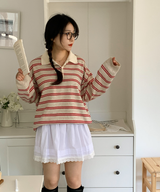 Bintz Stripe Collar Knitw