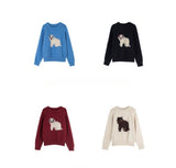 3D Embroidery Ribbon Fleece Deco Knit Sweater