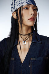 Horseshoe Leather Necklace(BR)