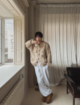 Dion sheepskin wide jogger pants