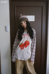 Checkered layered wide banding pants