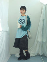 Number-printed color long sleeve