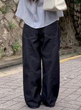 ノンフェードバックラインワイドデニムパンツ