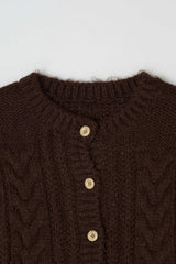Nutty cable cardigan_brown