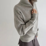 [Heati] Two-Way Hand Warmer Knit Zip-Up - 4 Colors