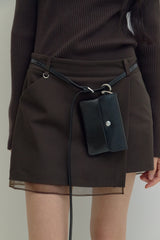[MADE] Organza Layered Mini Skirt (dark brown)