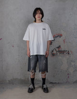 HIERARCHY STUDIOS TYPEWRITER - ブロークンホワイトビジランテオーバーサイズTシャツ